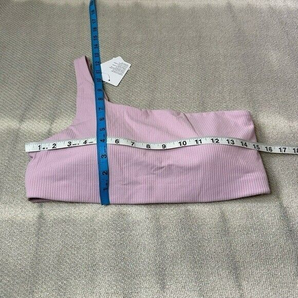 Lululemon Ribbed Asymmetrical Nulu Yoga Sports Bra Size 12 NWT $78 Pink Rare - Picture 2 of 9